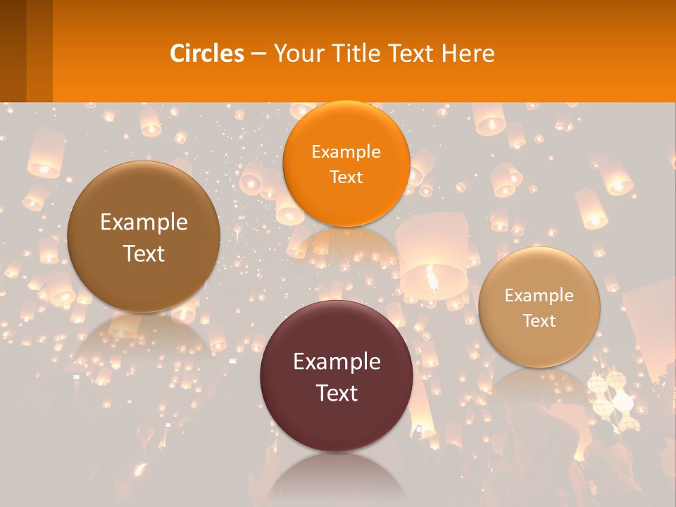 A Group Of People Standing In Front Of A Sky Full Of Lanterns PowerPoint Template