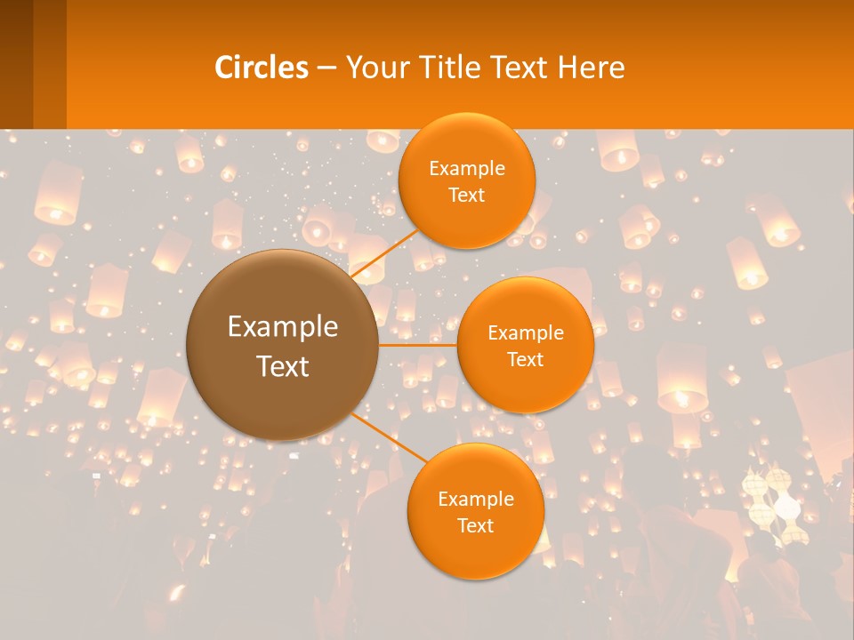 A Group Of People Standing In Front Of A Sky Full Of Lanterns PowerPoint Template