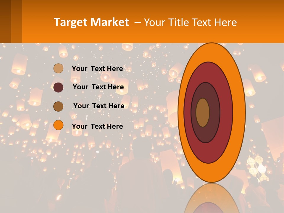 A Group Of People Standing In Front Of A Sky Full Of Lanterns PowerPoint Template