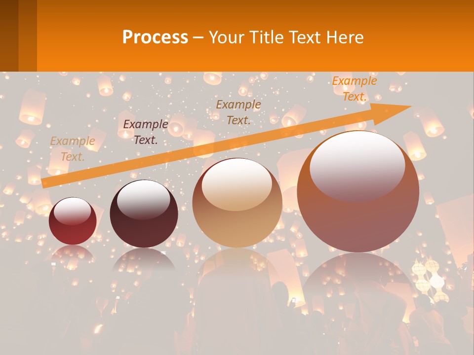 A Group Of People Standing In Front Of A Sky Full Of Lanterns PowerPoint Template