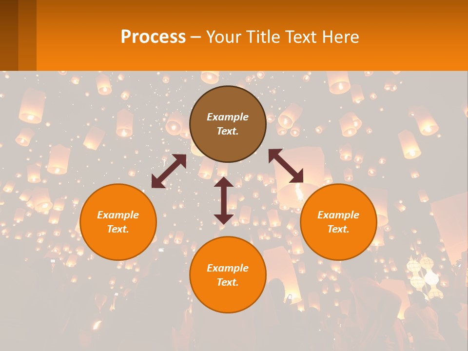 A Group Of People Standing In Front Of A Sky Full Of Lanterns PowerPoint Template