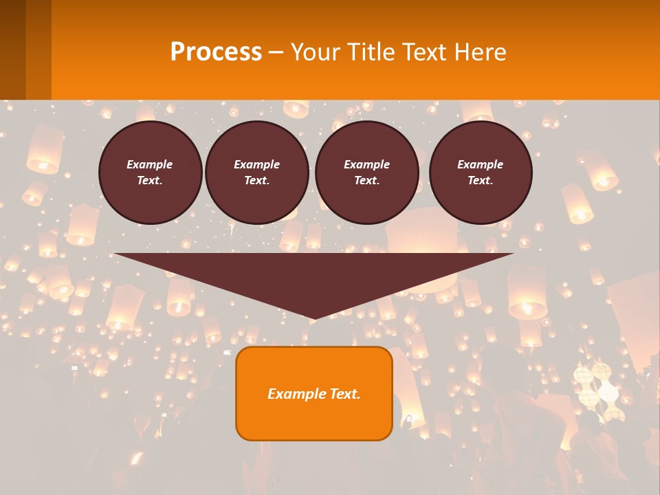 A Group Of People Standing In Front Of A Sky Full Of Lanterns PowerPoint Template