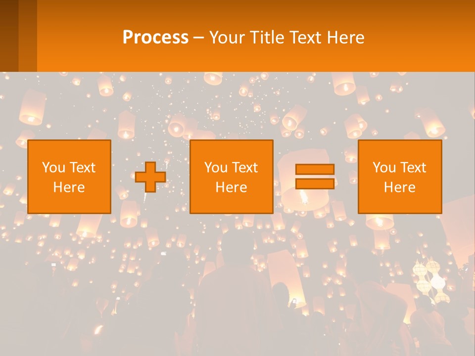 A Group Of People Standing In Front Of A Sky Full Of Lanterns PowerPoint Template