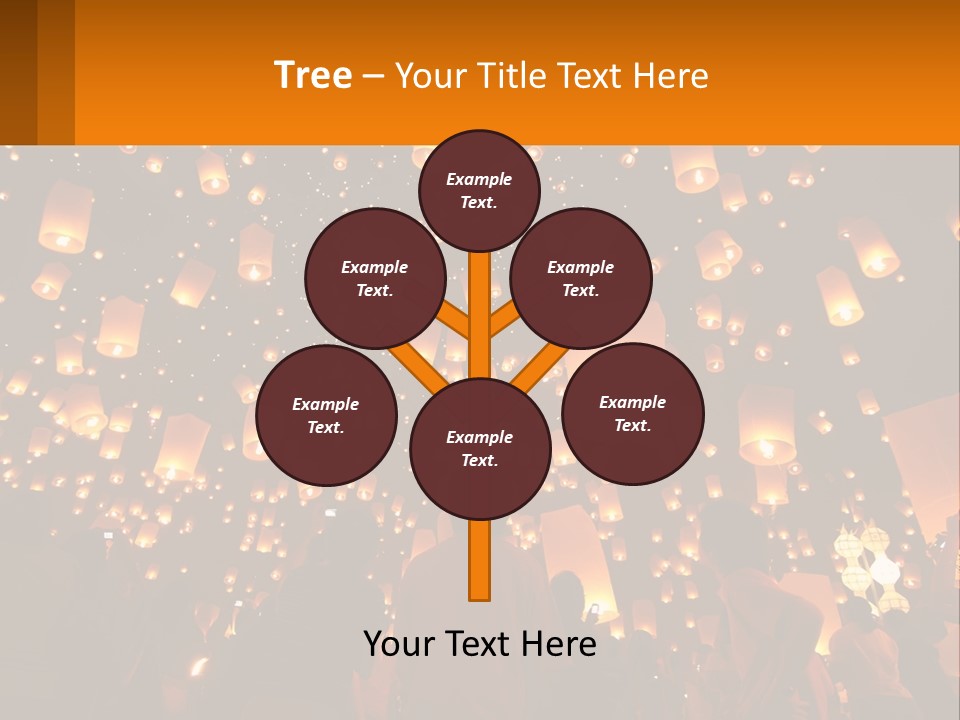 A Group Of People Standing In Front Of A Sky Full Of Lanterns PowerPoint Template