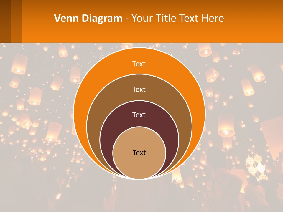 A Group Of People Standing In Front Of A Sky Full Of Lanterns PowerPoint Template