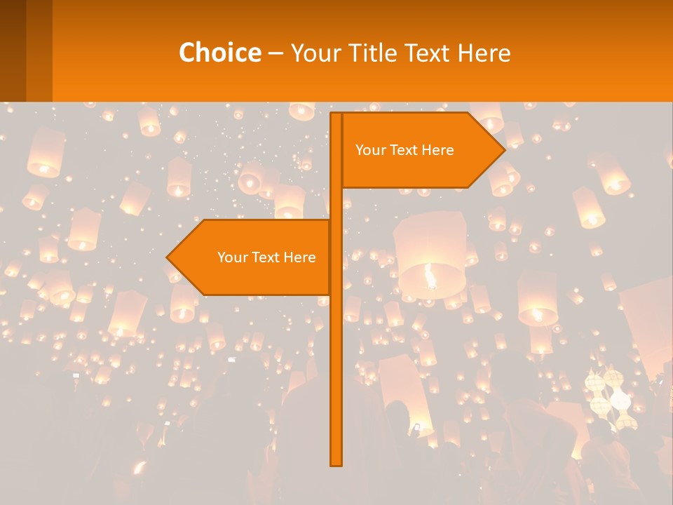 A Group Of People Standing In Front Of A Sky Full Of Lanterns PowerPoint Template