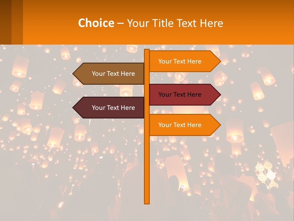 A Group Of People Standing In Front Of A Sky Full Of Lanterns PowerPoint Template