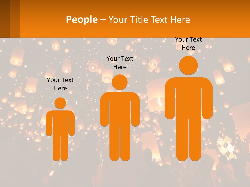 A Group Of People Standing In Front Of A Sky Full Of Lanterns PowerPoint Template