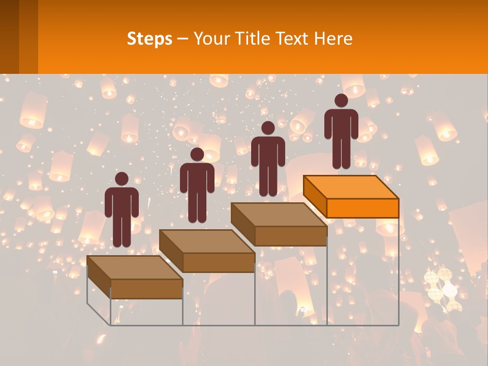 A Group Of People Standing In Front Of A Sky Full Of Lanterns PowerPoint Template