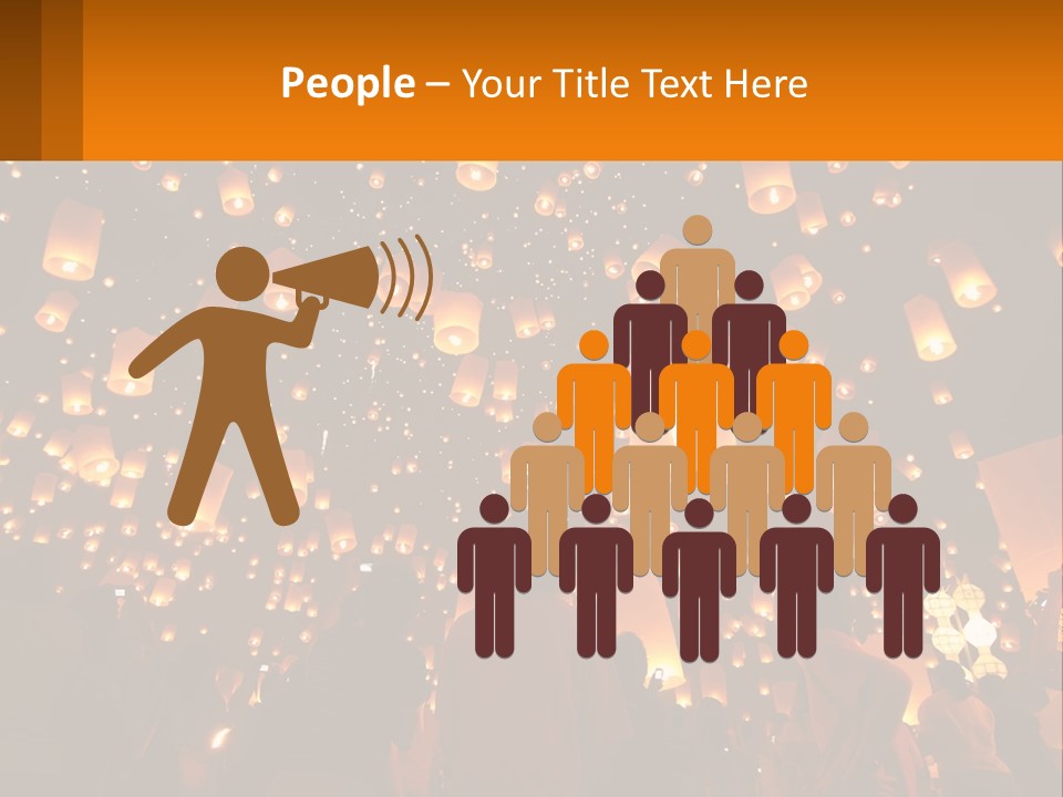 A Group Of People Standing In Front Of A Sky Full Of Lanterns PowerPoint Template