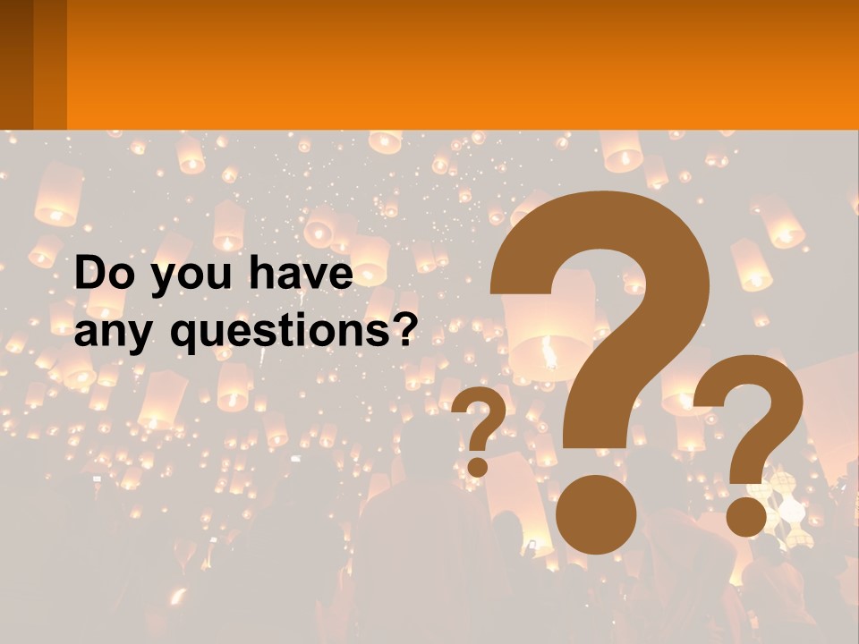 A Group Of People Standing In Front Of A Sky Full Of Lanterns PowerPoint Template