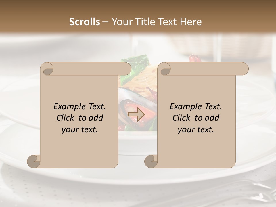 A Plate Of Food And A Bottle Of Wine On A Table PowerPoint Template