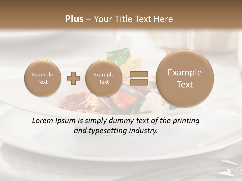 A Plate Of Food And A Bottle Of Wine On A Table PowerPoint Template