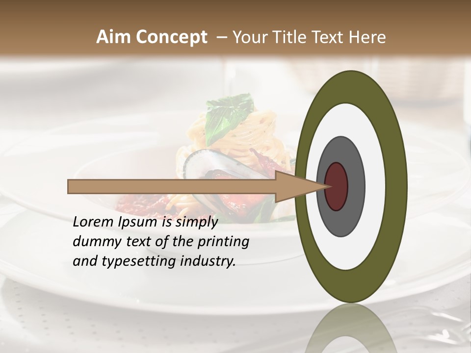 A Plate Of Food And A Bottle Of Wine On A Table PowerPoint Template