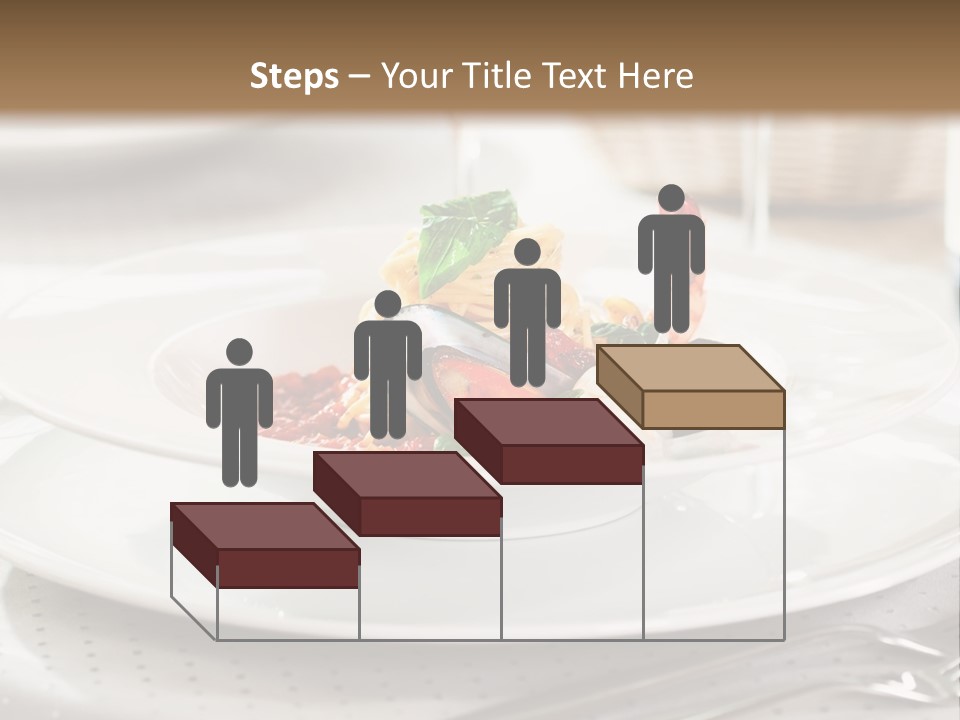 A Plate Of Food And A Bottle Of Wine On A Table PowerPoint Template