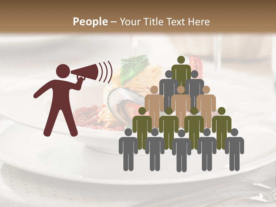 A Plate Of Food And A Bottle Of Wine On A Table PowerPoint Template