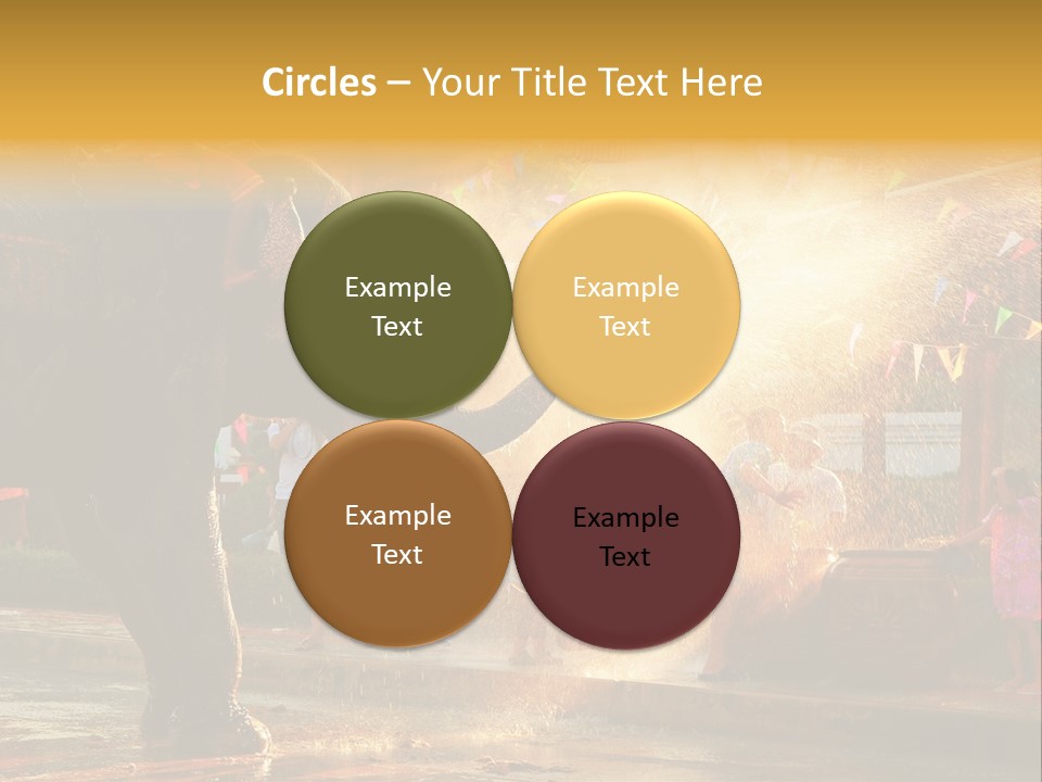 A Man And A Child Riding On The Back Of An Elephant PowerPoint Template