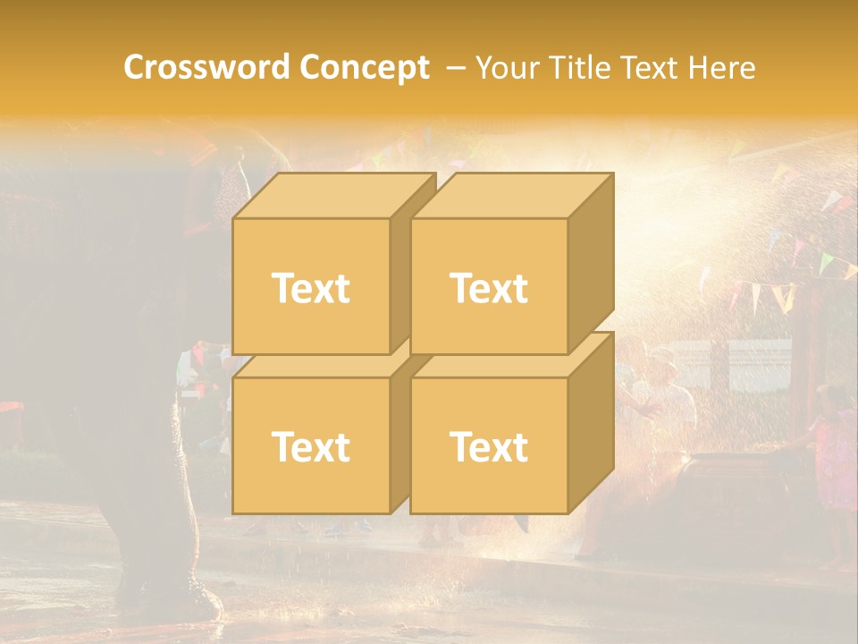 A Man And A Child Riding On The Back Of An Elephant PowerPoint Template