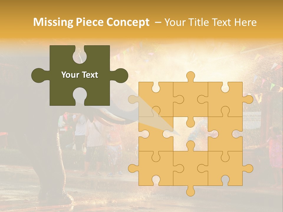 A Man And A Child Riding On The Back Of An Elephant PowerPoint Template