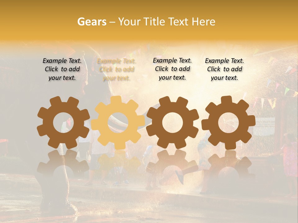 A Man And A Child Riding On The Back Of An Elephant PowerPoint Template