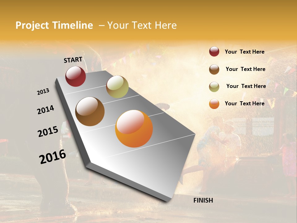 A Man And A Child Riding On The Back Of An Elephant PowerPoint Template