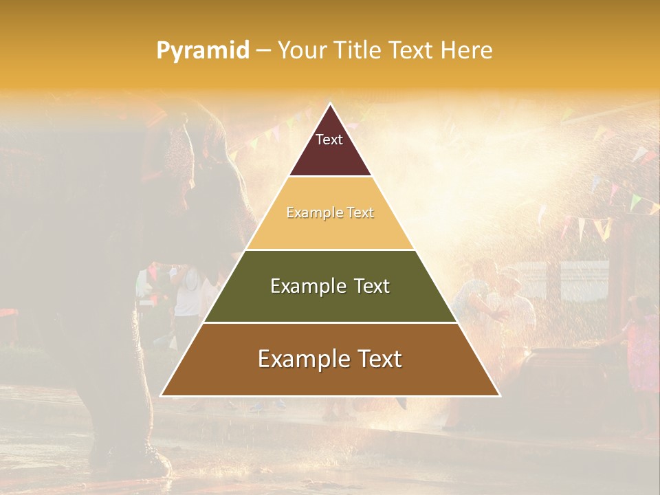 A Man And A Child Riding On The Back Of An Elephant PowerPoint Template