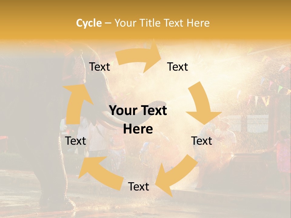 A Man And A Child Riding On The Back Of An Elephant PowerPoint Template