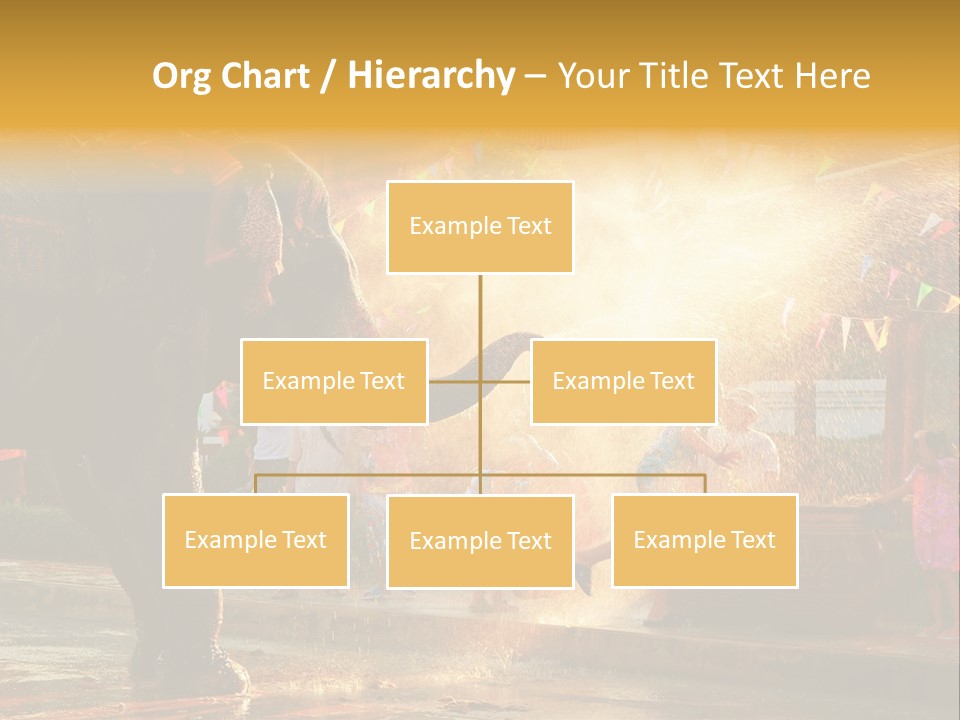 A Man And A Child Riding On The Back Of An Elephant PowerPoint Template