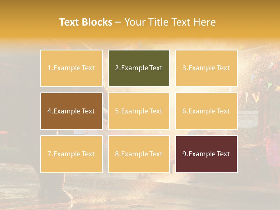 A Man And A Child Riding On The Back Of An Elephant PowerPoint Template