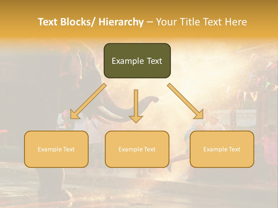 A Man And A Child Riding On The Back Of An Elephant PowerPoint Template