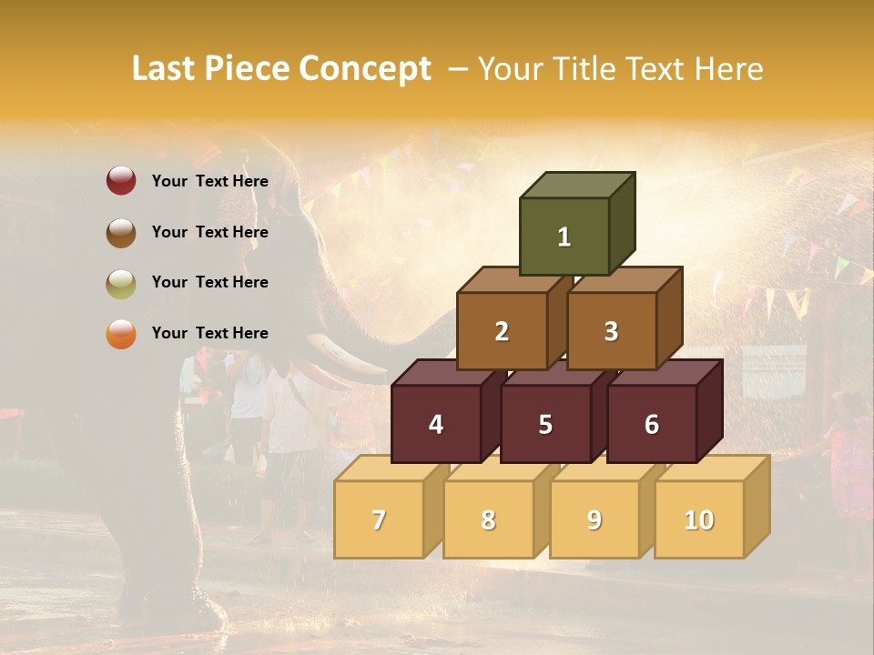 A Man And A Child Riding On The Back Of An Elephant PowerPoint Template