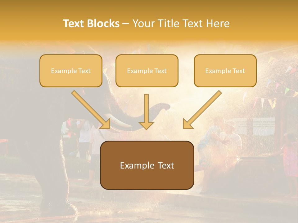 A Man And A Child Riding On The Back Of An Elephant PowerPoint Template