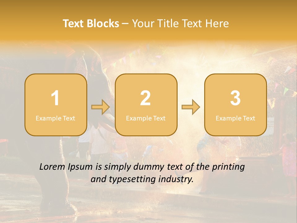 A Man And A Child Riding On The Back Of An Elephant PowerPoint Template