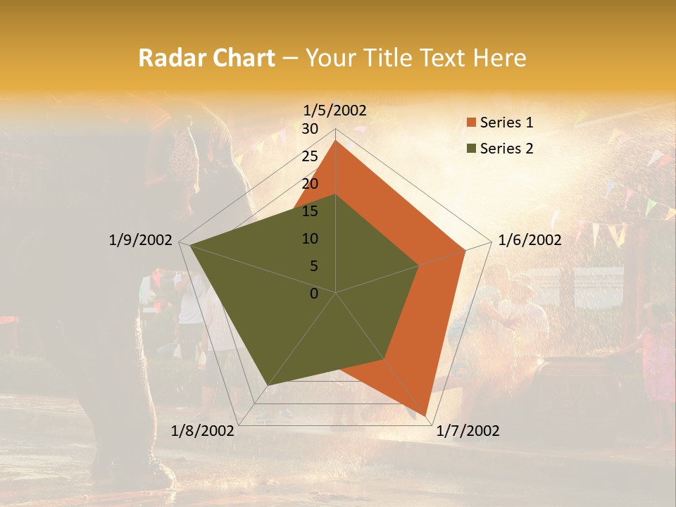A Man And A Child Riding On The Back Of An Elephant PowerPoint Template