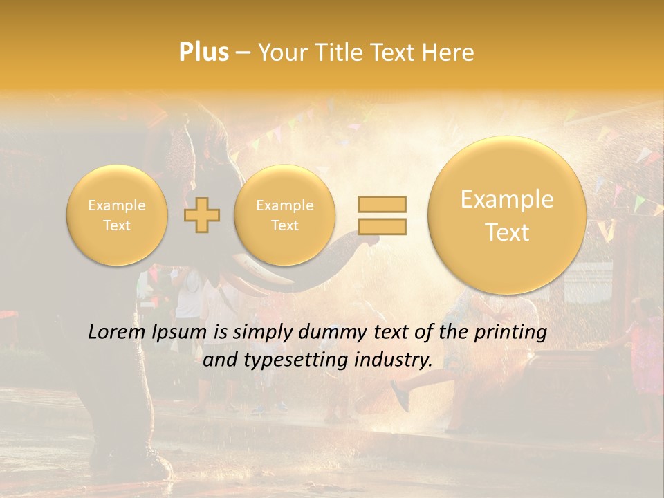 A Man And A Child Riding On The Back Of An Elephant PowerPoint Template