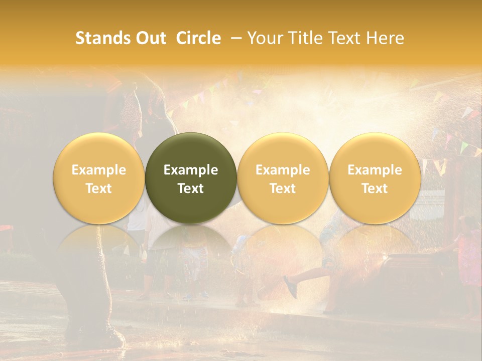 A Man And A Child Riding On The Back Of An Elephant PowerPoint Template