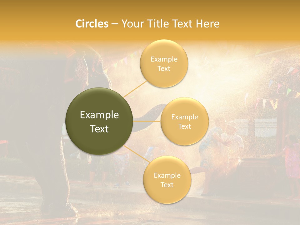 A Man And A Child Riding On The Back Of An Elephant PowerPoint Template