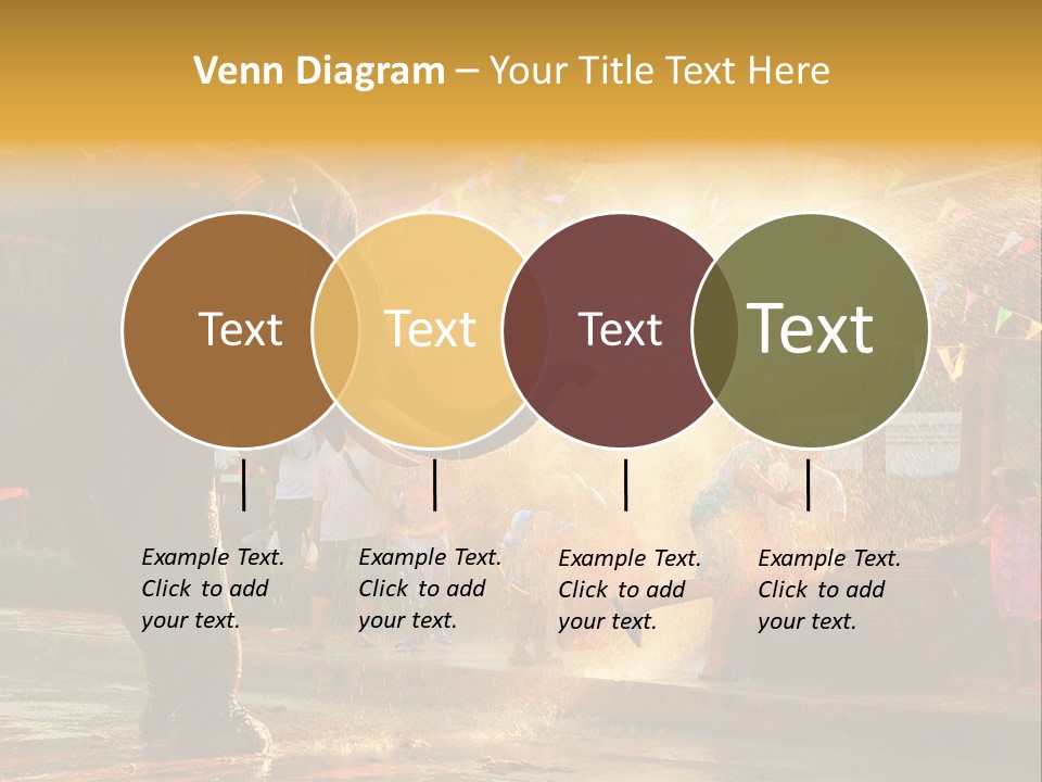 A Man And A Child Riding On The Back Of An Elephant PowerPoint Template