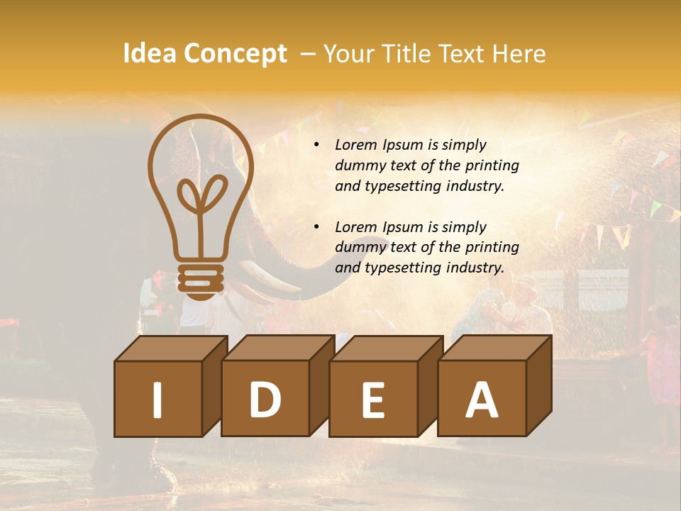 A Man And A Child Riding On The Back Of An Elephant PowerPoint Template