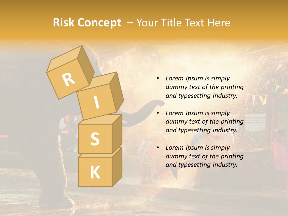 A Man And A Child Riding On The Back Of An Elephant PowerPoint Template