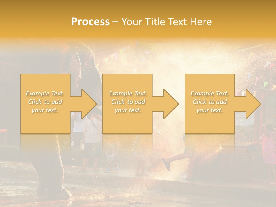 A Man And A Child Riding On The Back Of An Elephant PowerPoint Template