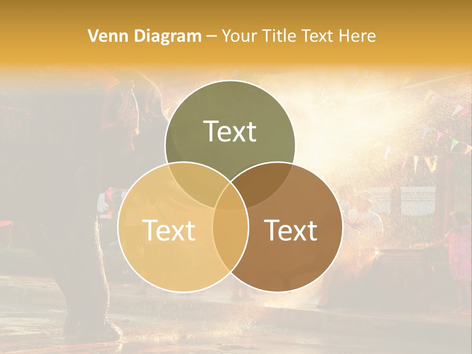 A Man And A Child Riding On The Back Of An Elephant PowerPoint Template