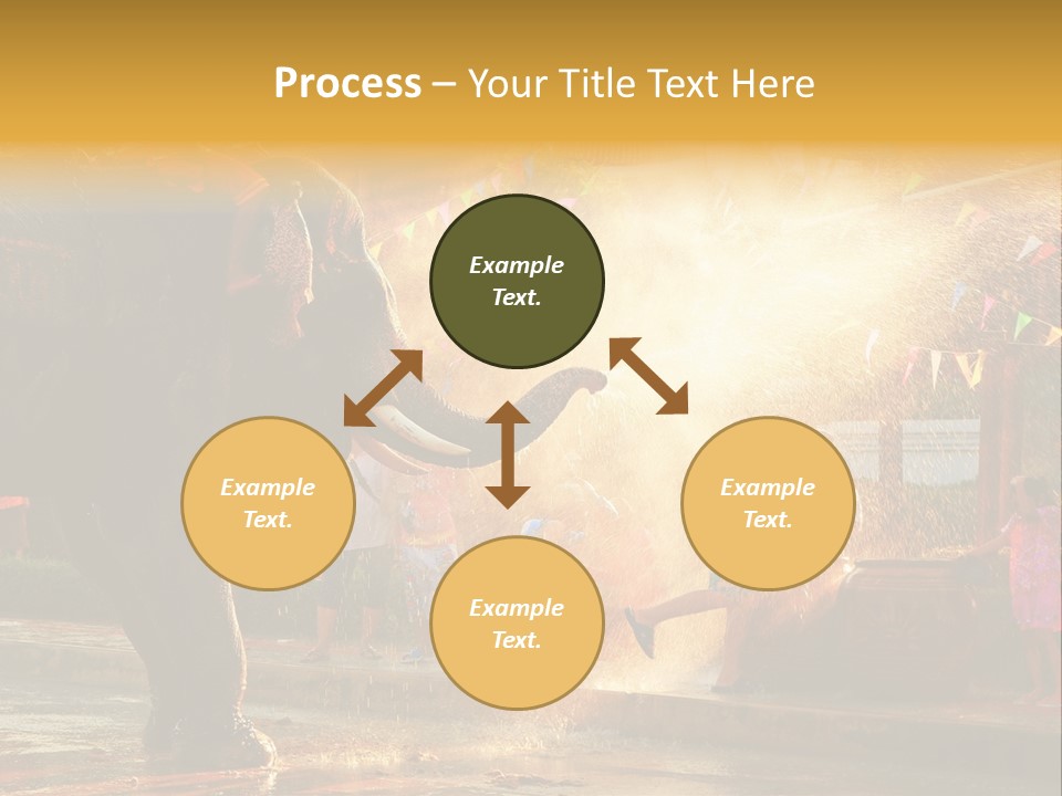 A Man And A Child Riding On The Back Of An Elephant PowerPoint Template