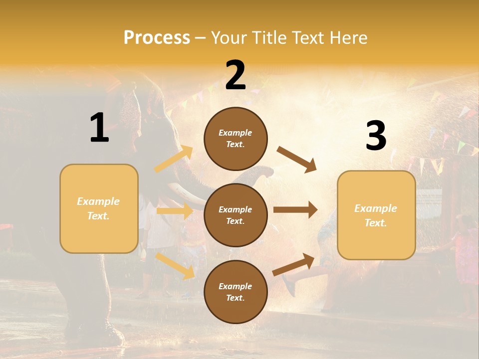 A Man And A Child Riding On The Back Of An Elephant PowerPoint Template