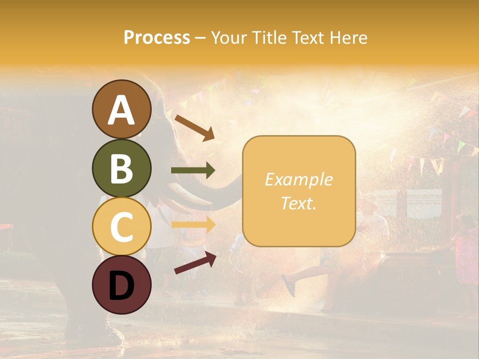 A Man And A Child Riding On The Back Of An Elephant PowerPoint Template