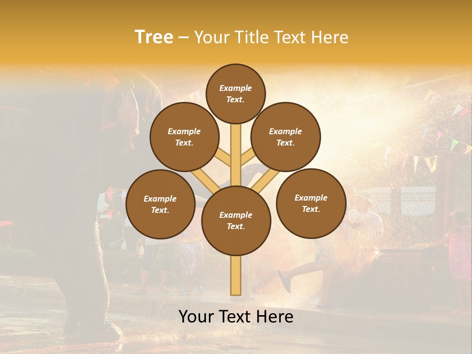 A Man And A Child Riding On The Back Of An Elephant PowerPoint Template