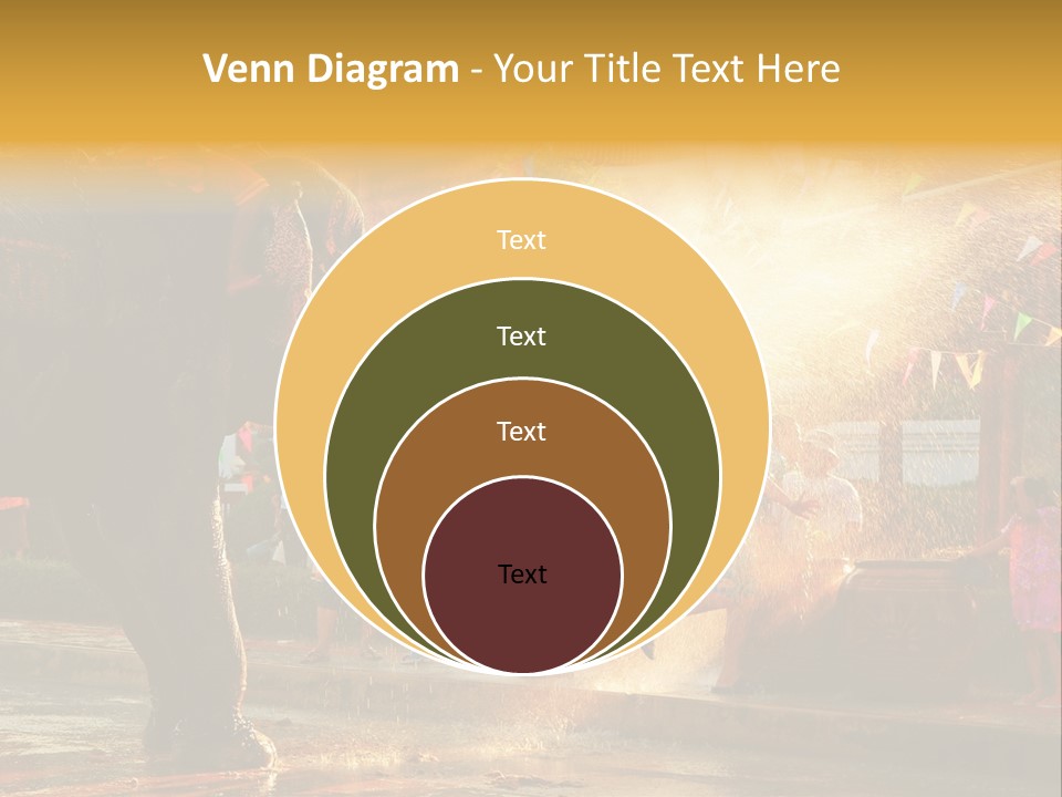 A Man And A Child Riding On The Back Of An Elephant PowerPoint Template