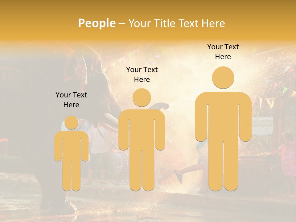 A Man And A Child Riding On The Back Of An Elephant PowerPoint Template