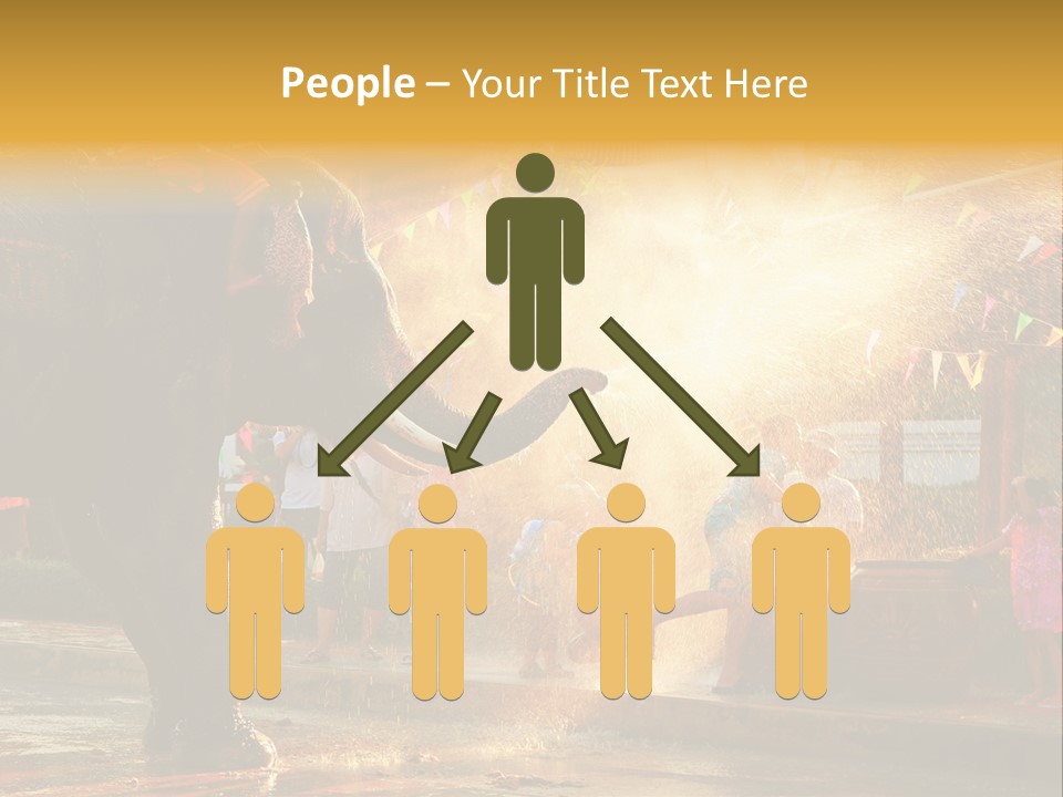 A Man And A Child Riding On The Back Of An Elephant PowerPoint Template