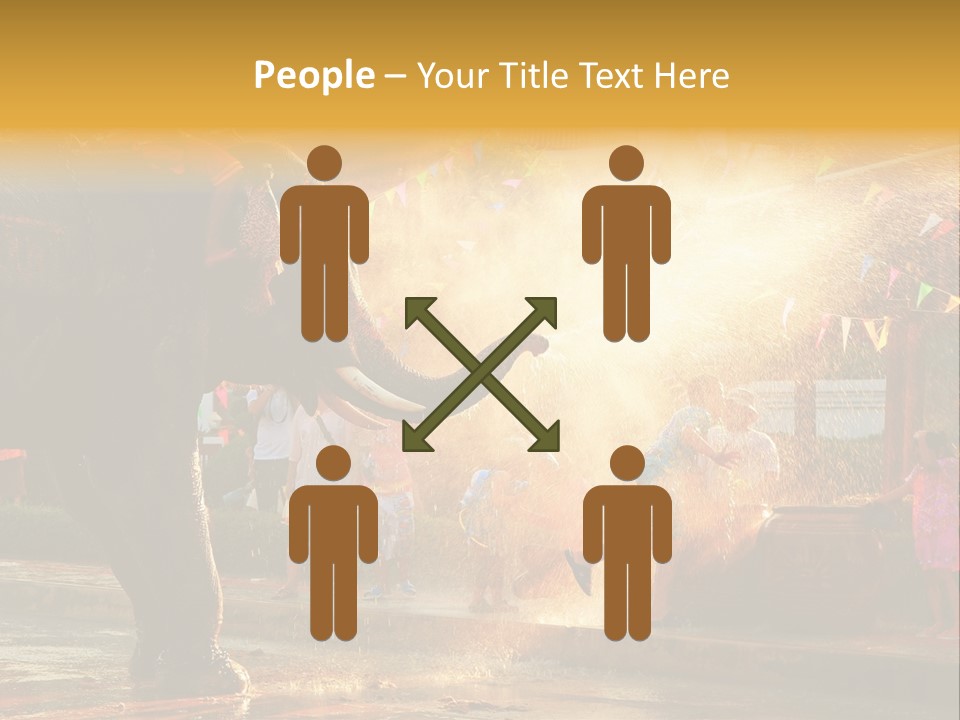 A Man And A Child Riding On The Back Of An Elephant PowerPoint Template